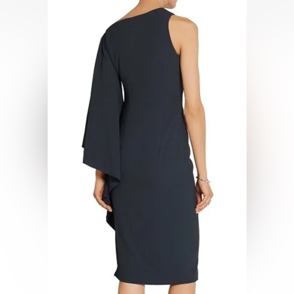 Cushnie Et Ochs teal stretch cady flared sleeve dress - Picture 2 of 7